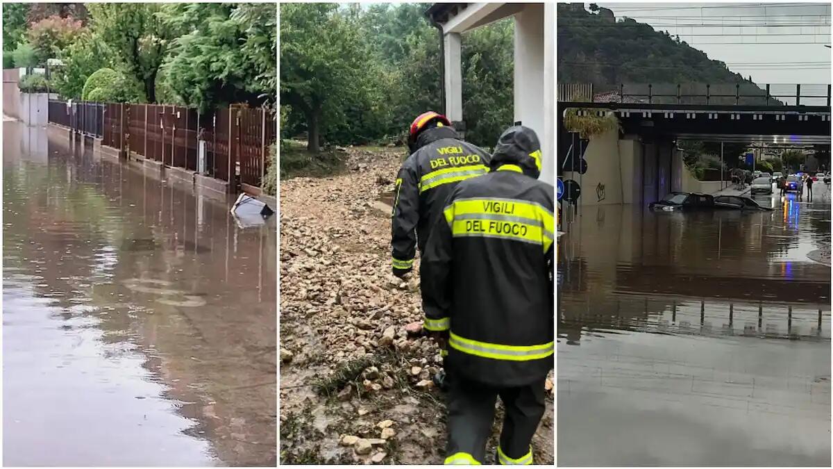 Maltempo, nubifragio a  Monselice: colata di fango e sassi, strade  allagate - 
