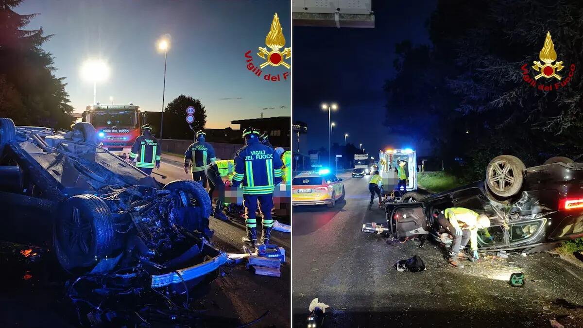 Perde il controllo dell'auto che finisce rovesciata: conducente rimane incastrato, ferito - 