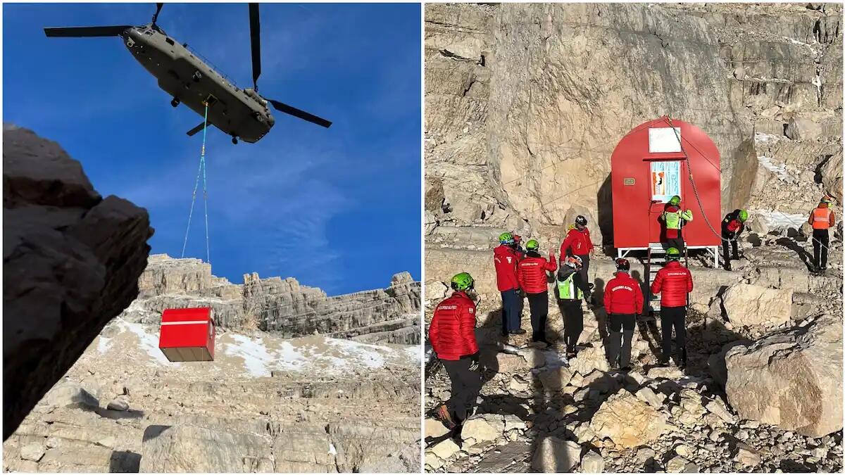 Il Monte Pelmo ha un nuovo Bivacco d'emergenza. Posizionato oggi, ecco come - 