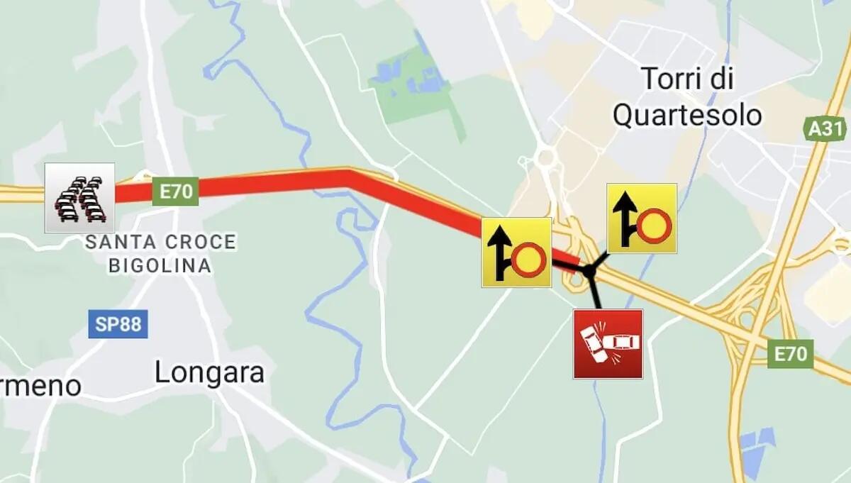 Incidente in A4, chiuso il casello di Vicenza Est: traffico paralizzato e code di oltre 3 Km -