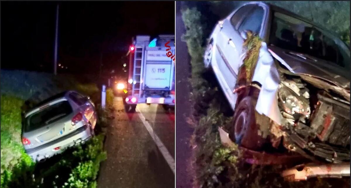 Perde il controllo della sua Peugeot 206 e finisce nel fosso, donna portata all'ospedale -