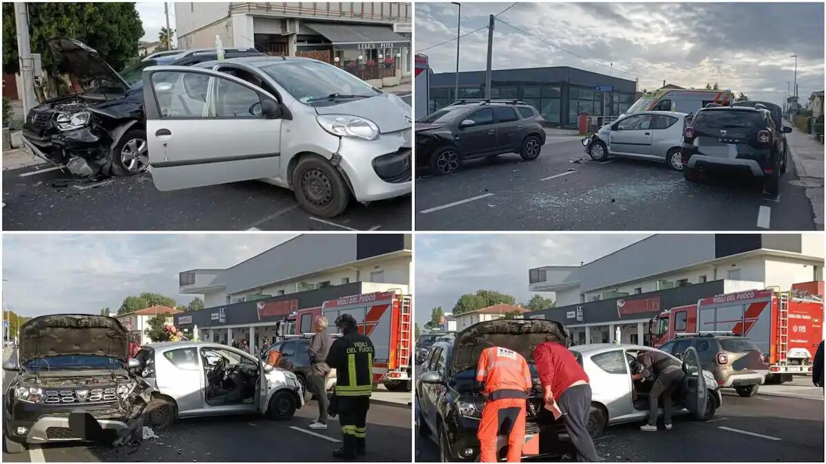 Scontro tra tre auto a Palazzolo dello Stella: un ferito - 