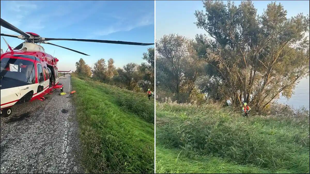 Donna trovata morta nel fiume durante un sorvolo dell'elicottero Drago 149 - 