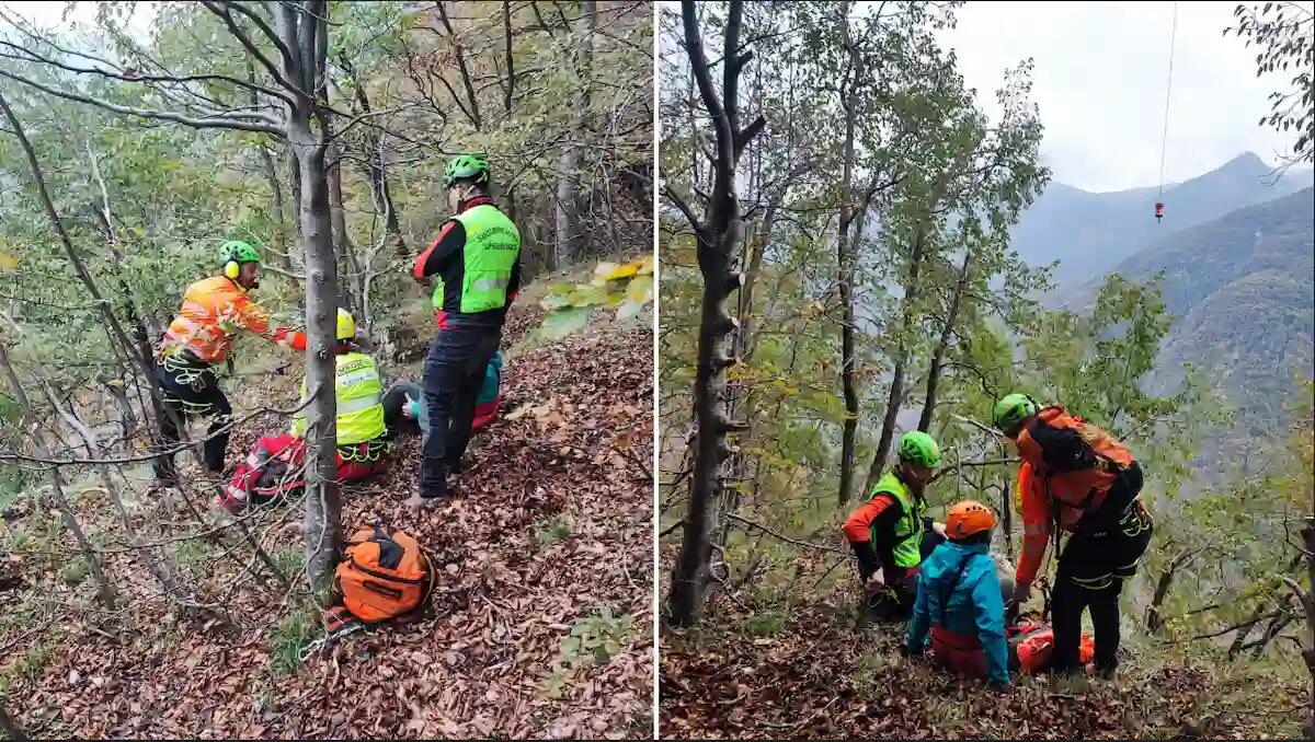 Scivola su un sentiero in montagna e si rompe una caviglia: 55enne soccorsa con l'elicottero - 