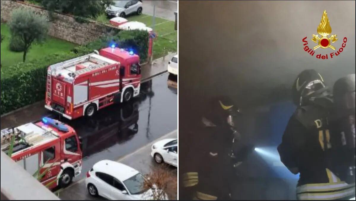 Fiamme dal vano ascensore, evacuato un condominio di 4 piani a Codroipo - 