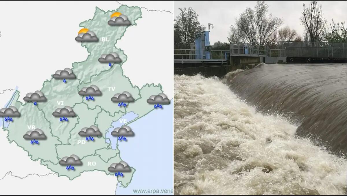 Tre giorni di piogge intense in arrivo: è allerta meteo gialla in Veneto - 