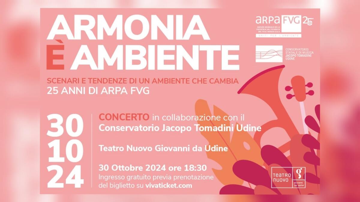 "Armonia è ambiente", il concerto di ARPA FVG insieme al Conservatorio Tomadini di Udine - 