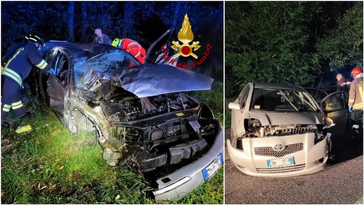 Scontro tra due auto a Montereale Valcellina, una carambola fuori strada per diversi metri - 