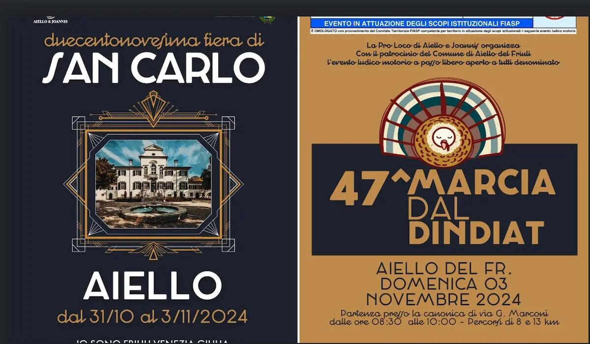 Fiera di San Carlo 2024 ad Aiello del Friuli: il programma eventi - 