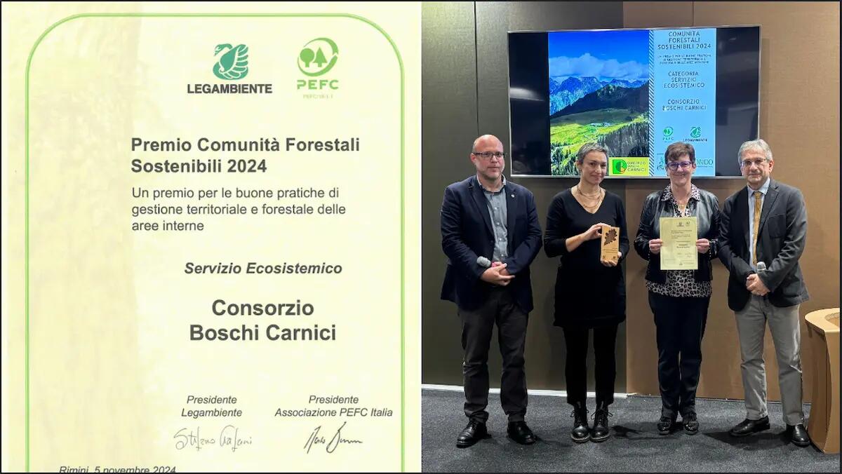 Ecomondo 2024, premiato il Consorzio Boschi Carnici per la sua gestione forestale sostenibile - 