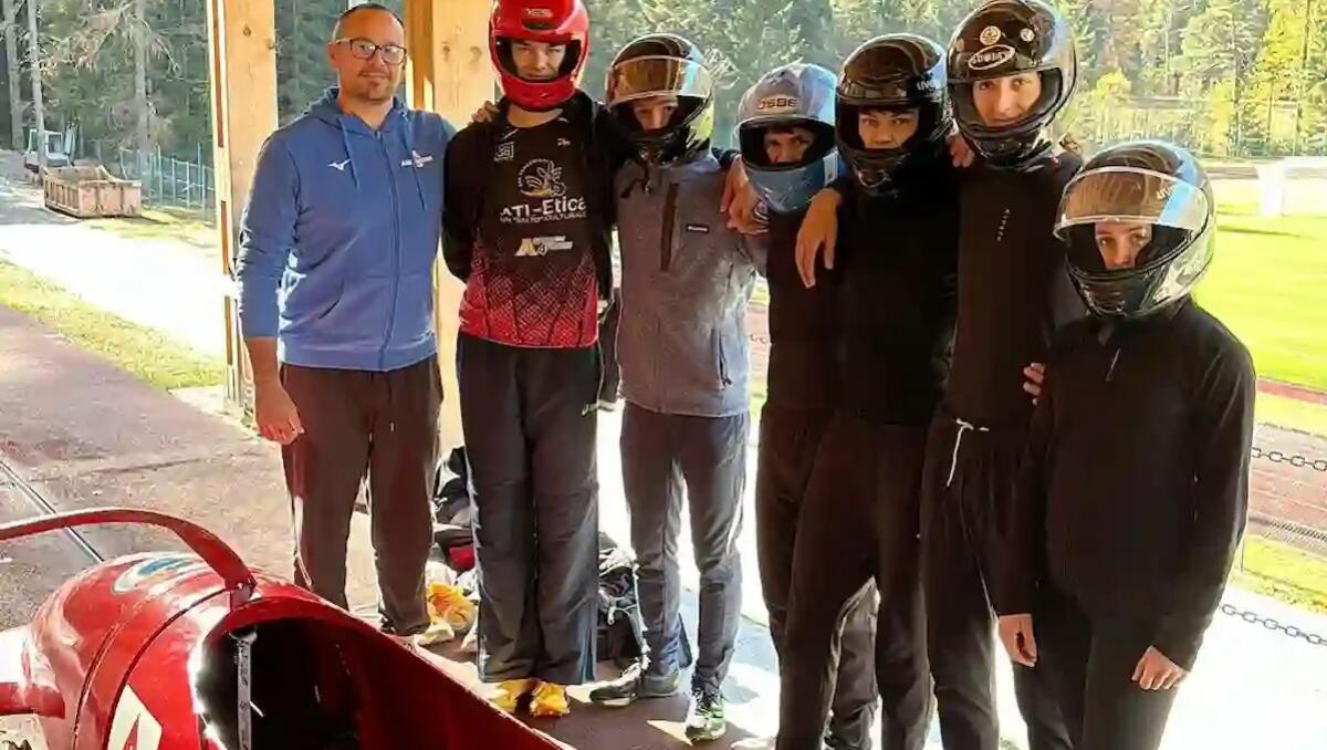 San Vendemiano in pista: giovani atleti testano il bob a Cortina -