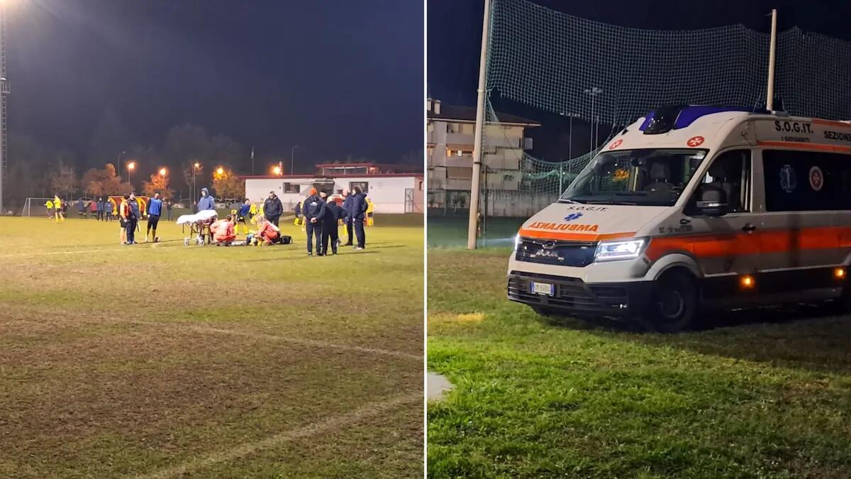 Grave scontro di gioco tra i dilettanti: ambulanza in campo per soccorrere un 28enne - 