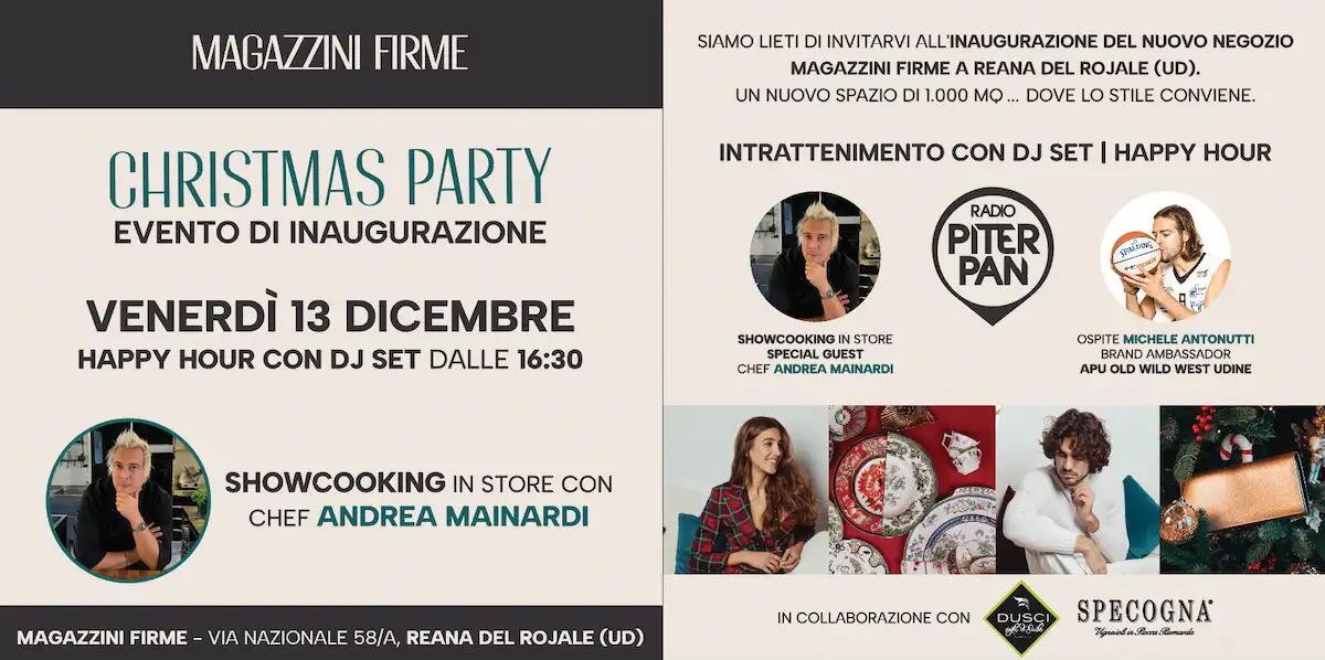 Magazzini delle Firme inaugura a Reana del Rojale con Andrea Mainardi e showcooking natalizio - 