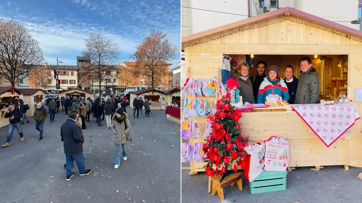 Codroipo, la Piazza si colora di bianco e rosso: inaugurate le casette e il mercatino di Natale - 