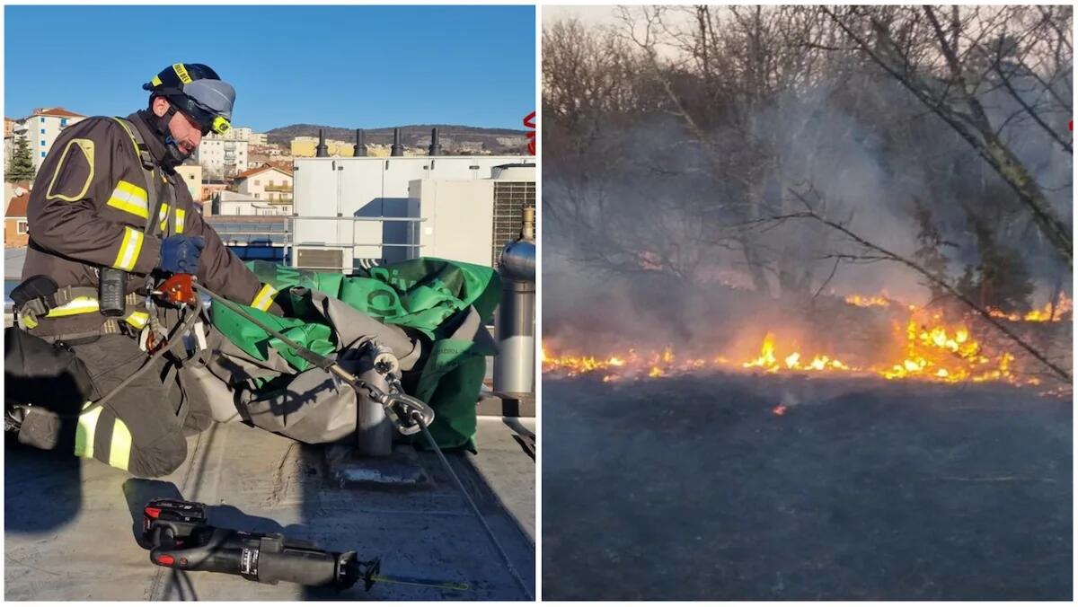 Danni causati dalla bora, incendio di sterpaglie: 20 interventi dei pompieri a Santo Stefano - 
