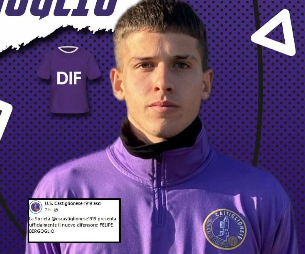Felipe Bergoglio, pronipote del Papa, entra a far parte della squadra della Castiglionese - 