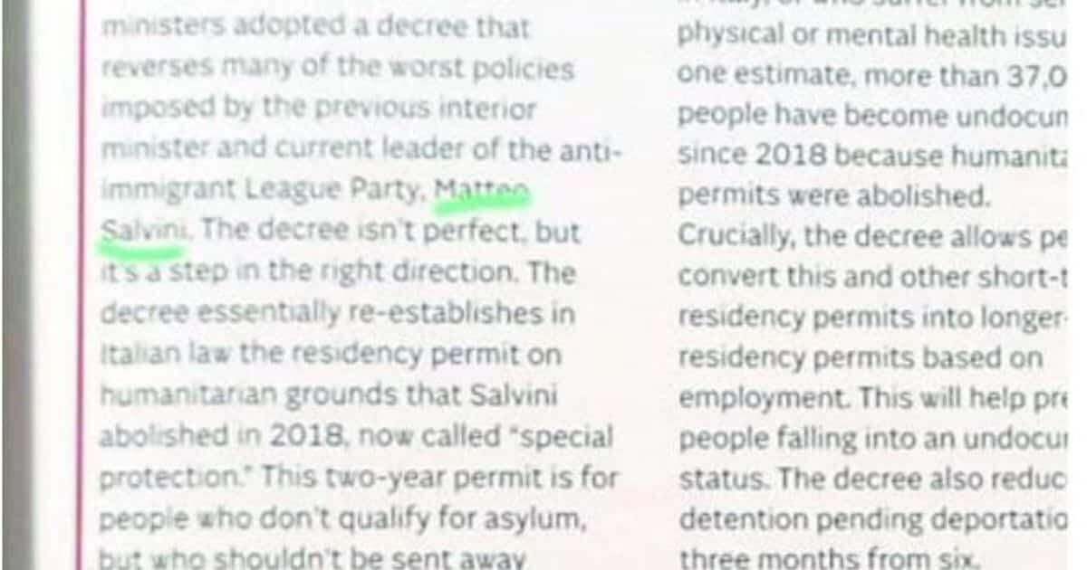 Ritirato libro di testo critico sulle politiche migratorie di Salvini - 