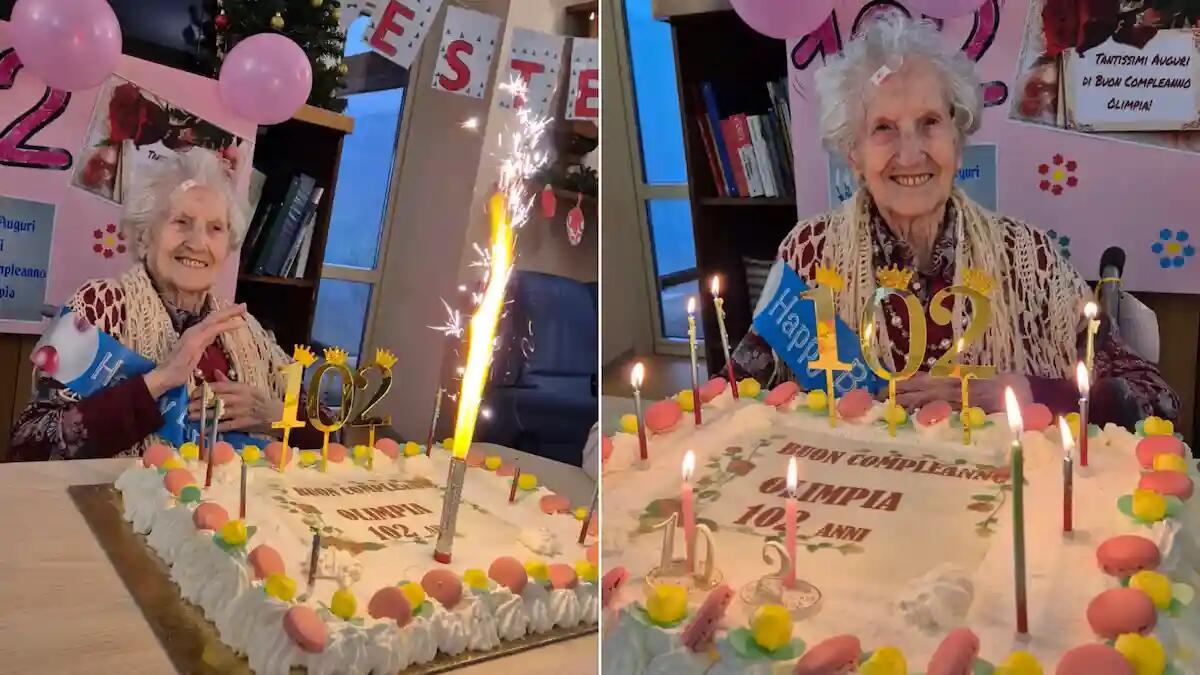 Olimpia Pederiva festeggia 102 anni alla Casa di Soggiorno Prealpina - 