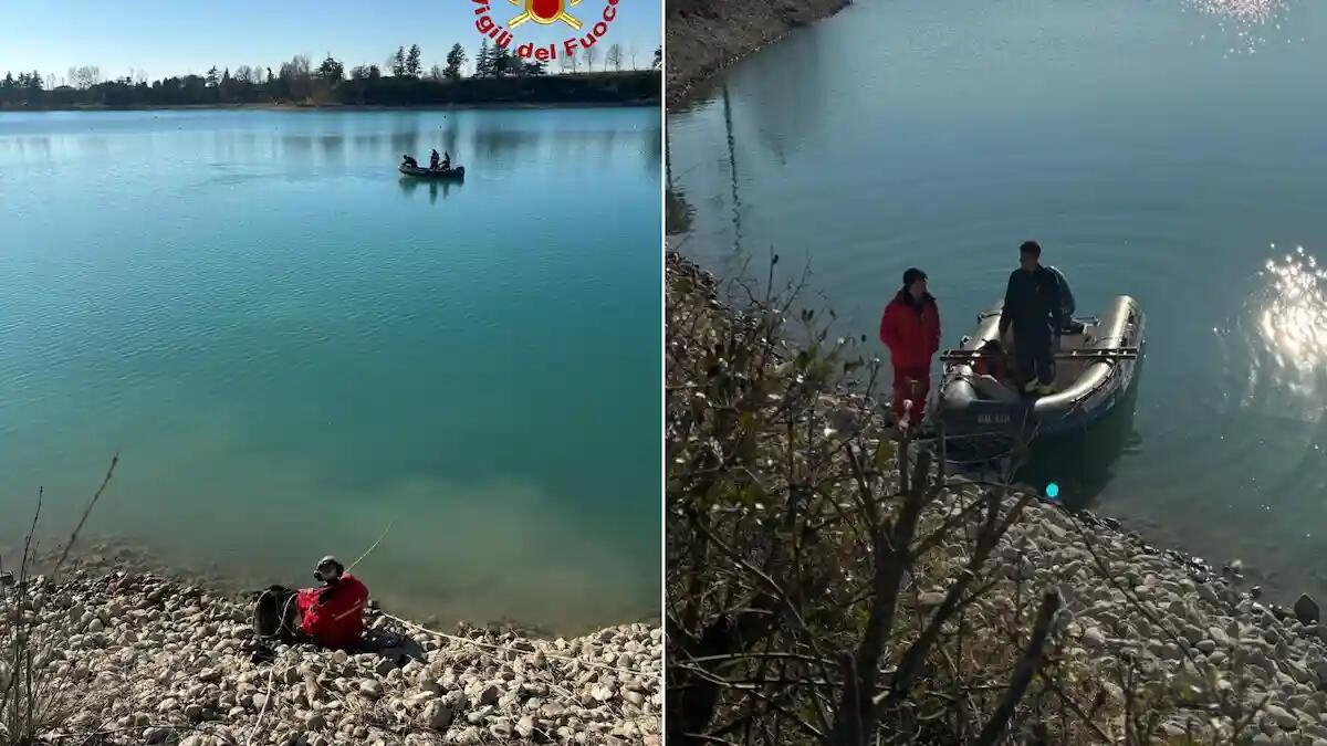 Spresiano. Lago delle Bandie, trovata l'auto inabissata: «c'è un corpo all'interno» - 