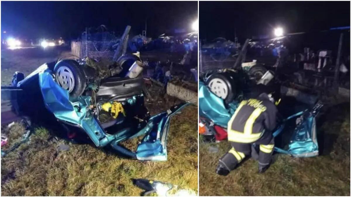 Schianto frontale a Udine, auto distrutte e un morto. Un conducente fugge a piedi dopo l’incidente - 