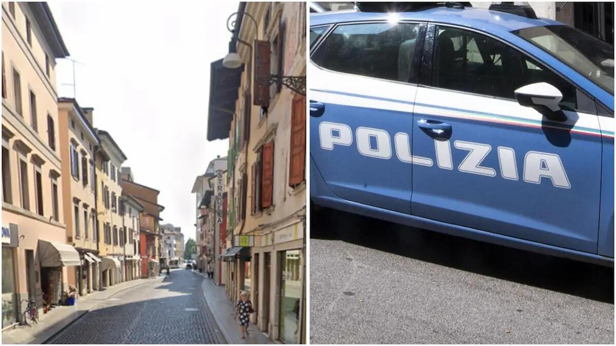 Momenti di panico in centro a Udine: 50enne urla contro i passanti e poi aggredisce gli agenti - 