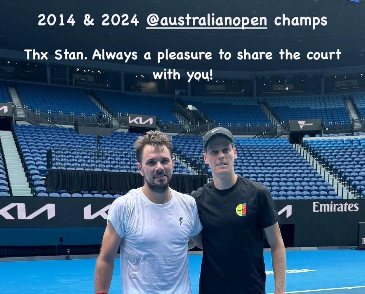 Jannik Sinner si allena con Wawrinka in vista degli Australian Open - 