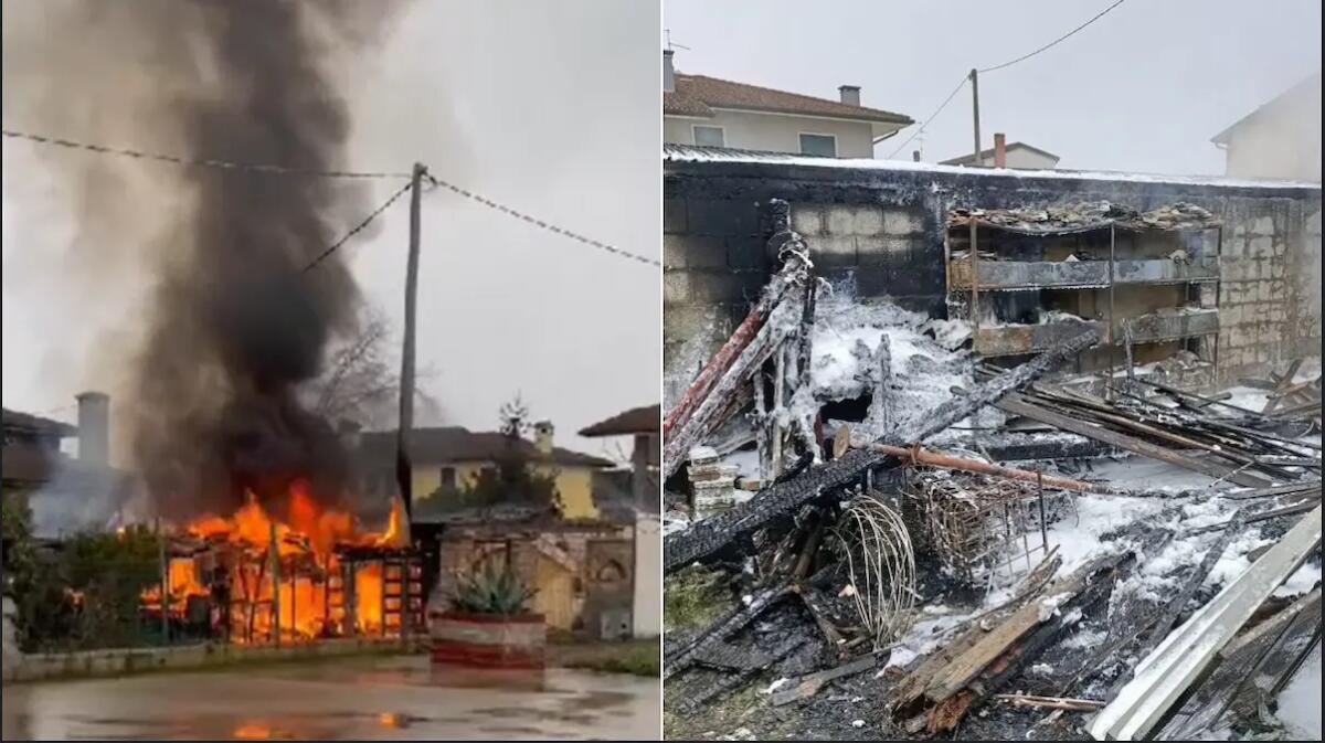 Ricovero attrezzi in fiamme, l'incendio minaccia anche la vicina un’autorimessa - 