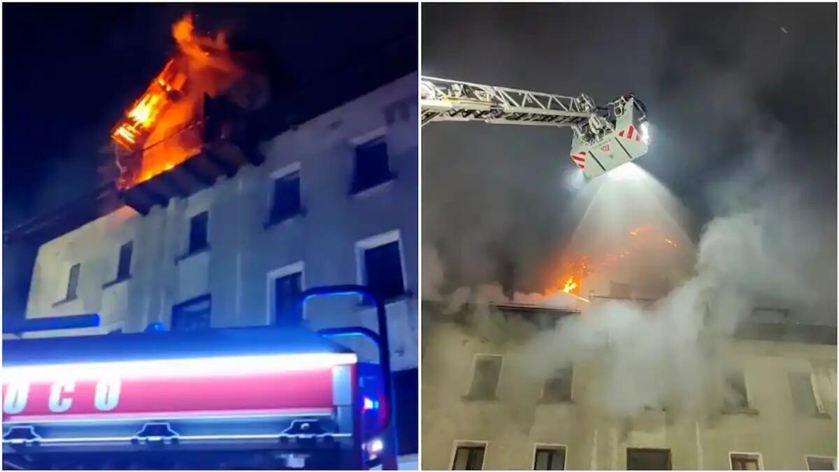 Incendio in un fienile, le fiamme raggiungono anche tre case: 28 persone evacuate - 