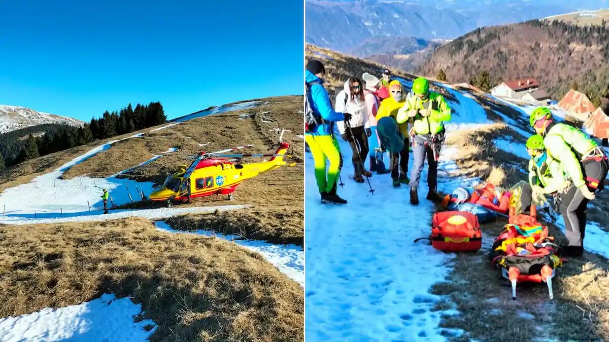 Scivola e si ferisce su un sentiero innevato: soccorsa con l'elicottero un'escursionista 60enne -