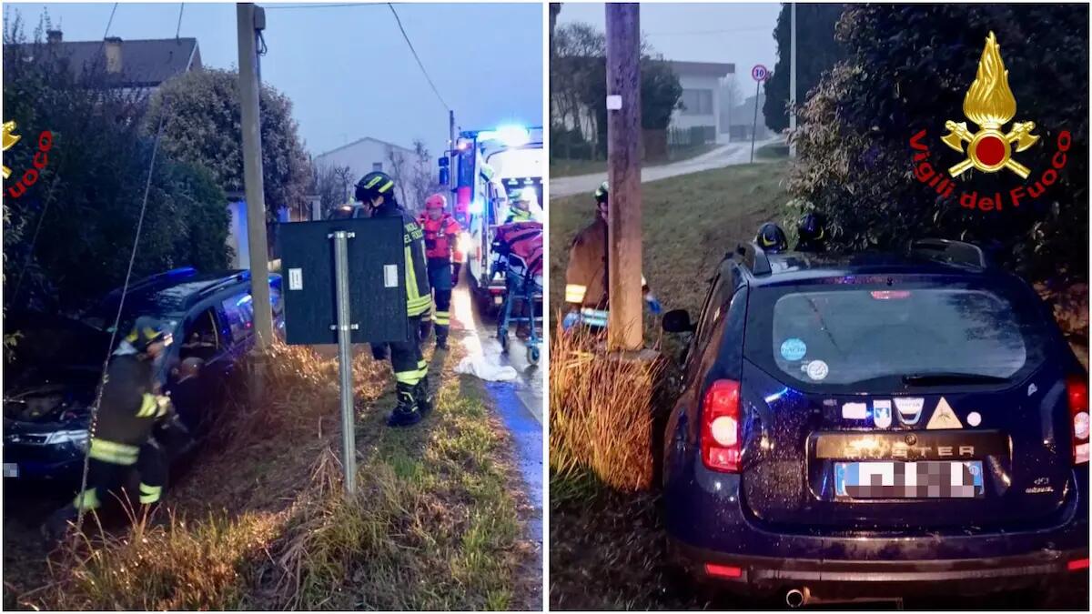 Perde il controllo dell'auto e finisce nel fossato: ferito il conducente trasportato in ospedale - 
