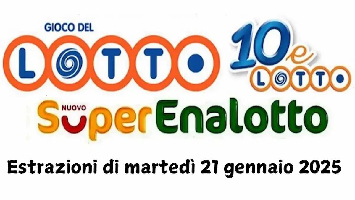 Estrazione Lotto, Superenalotto e 10eLotto di martedì 21 gennaio 2025: tutti i numeri vincenti - 