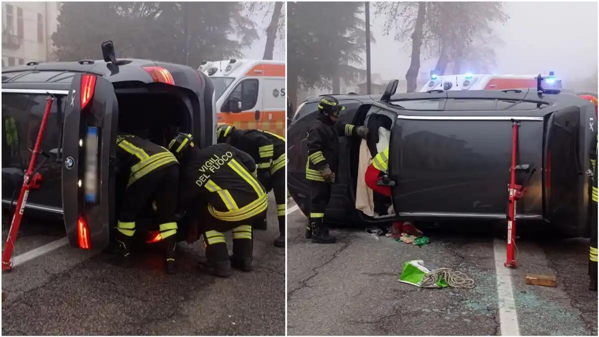 Perde il controllo dell'auto e finisce ruote all'aria: ferita la conducente, incastrata nel veicolo - 