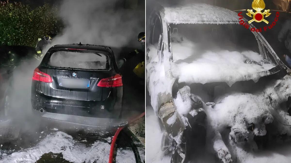 Fuoco d’artificio “sfugge al controllo”, incendiate una BMW e una casetta in legno - 