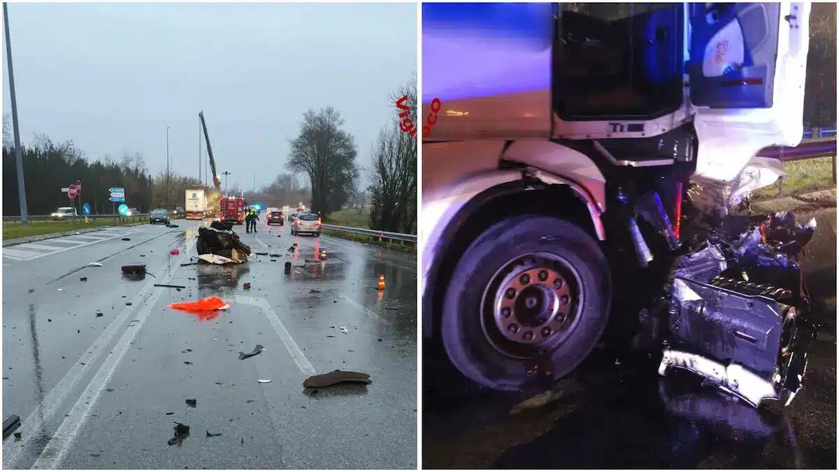 Terribile schianto mortale tra un'auto e un camion: perde la vita l'automobilista, traffico deviato - 