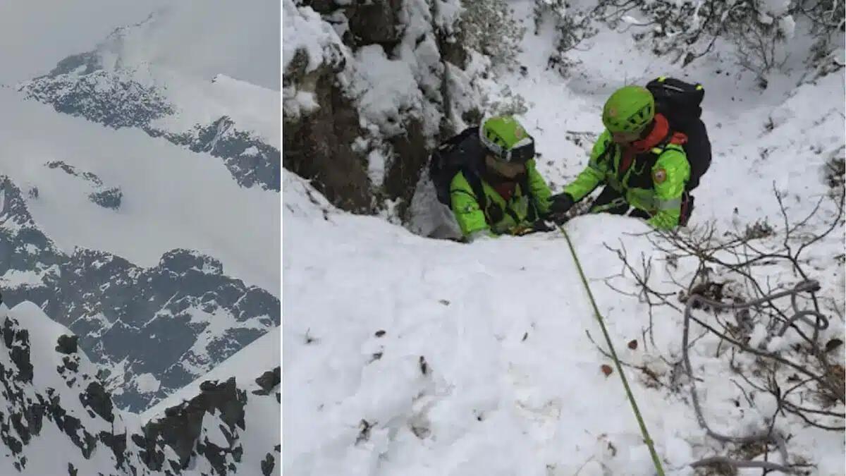 Escursionista scivola per 80 metri in un ripido canalone: soccorso e tratto in salvo -