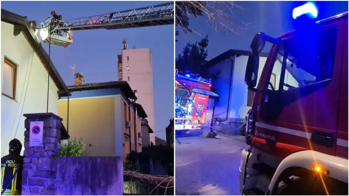 Fiamme alte dal camino di casa a Trieste, i pompieri domano l'incendio e salvano il tetto - 