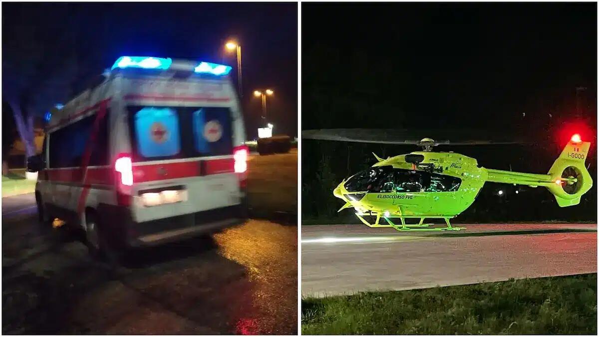 Scendono dall'autobus e vengono investiti: una donna elitrasportata all'ospedale di Udine in codice rosso - 