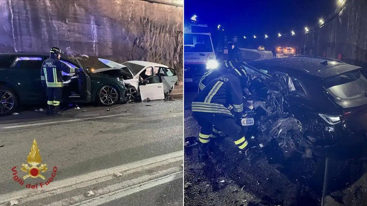 Tremendo scontro frontale tra auto nel sottopasso: sei persone ferite. Le immagini choc | FOTO - 