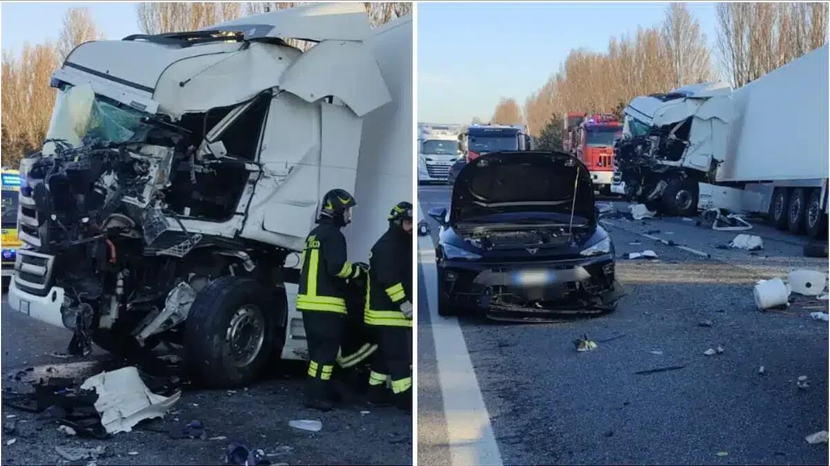 Violento incidente tra un'auto, un furgone e un mezzo pesante: tre feriti, uno trasportato in codice rosso - 