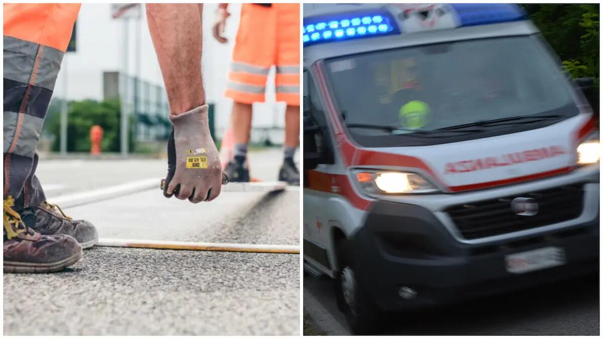 Operaio 31enne investito da un'auto mentre lavorava in strada: è grave, trasportato in codice rosso - 