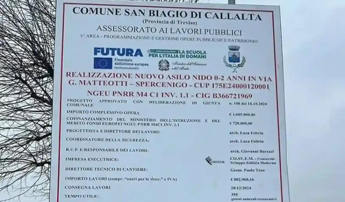 San Biagio di Callalta inaugura il progetto di un nuovo asilo nido -