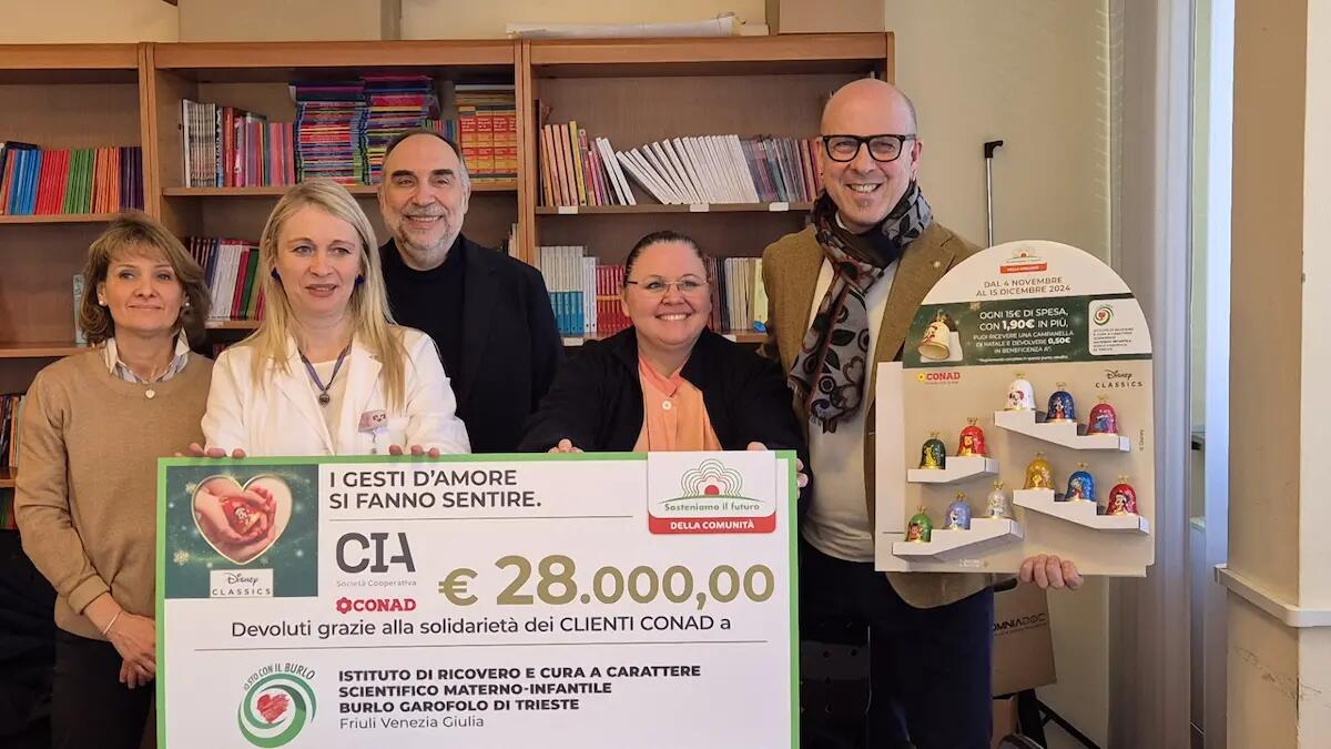 Conad dona 28mila euro al Burlo Garofolo per l’acquisto di un’isola neonatale - 