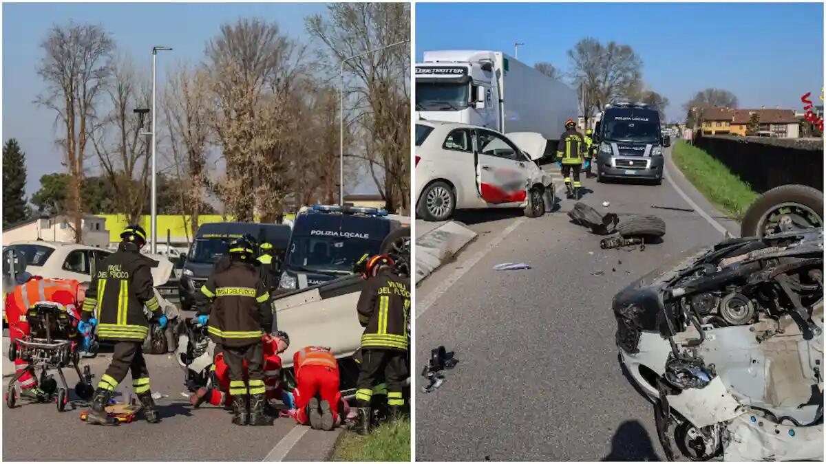 Schianto frontale tra due auto, una finisce ribaltata: due donne ferite, traffico deviato - 