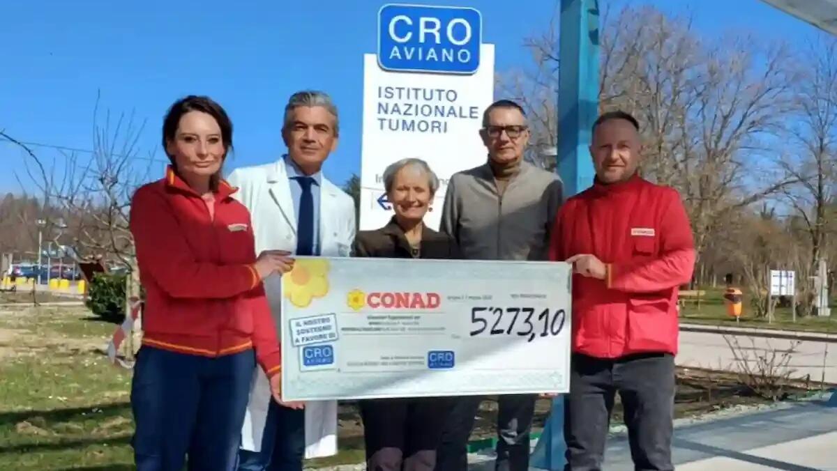 Conad Aviano e Montereale Valcellina donano oltre 5.000 euro al CRO di Aviano -