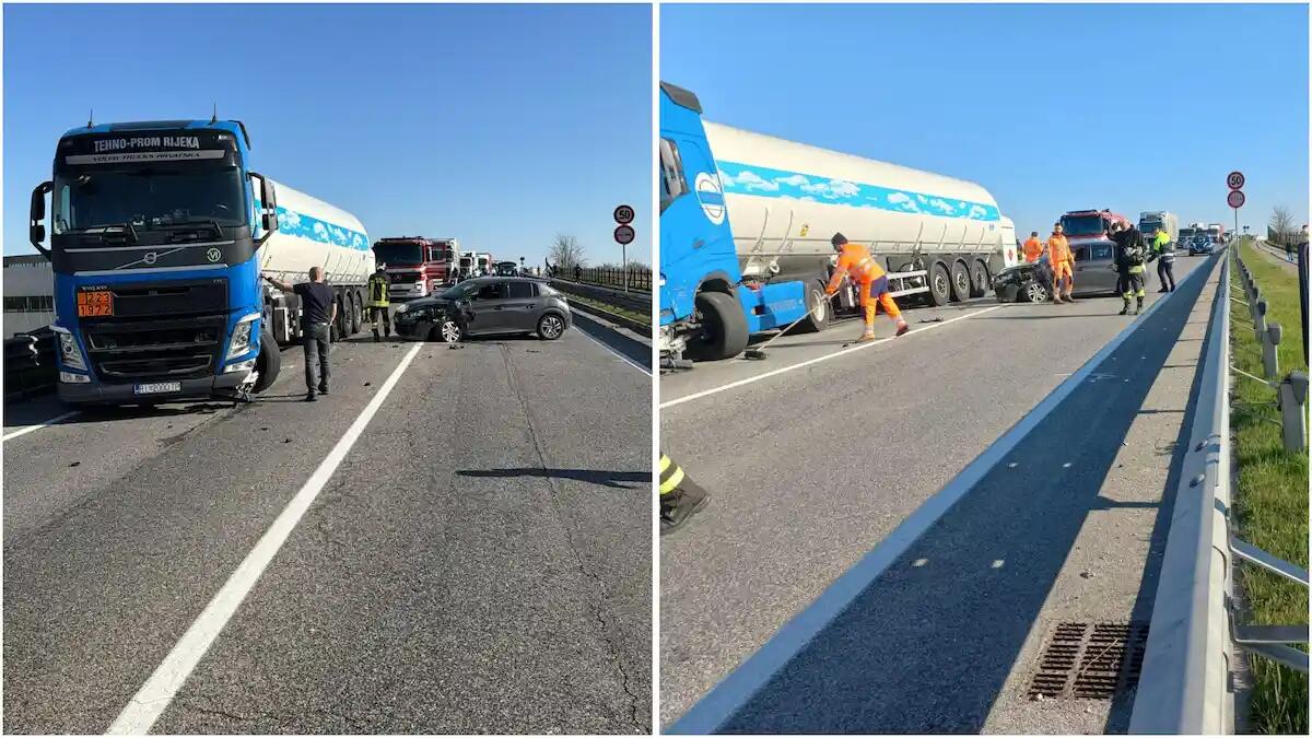 Scontro tra auto e camion cisterna sulla SR89: due feriti trasportati in ospedale, traffico bloccato - 