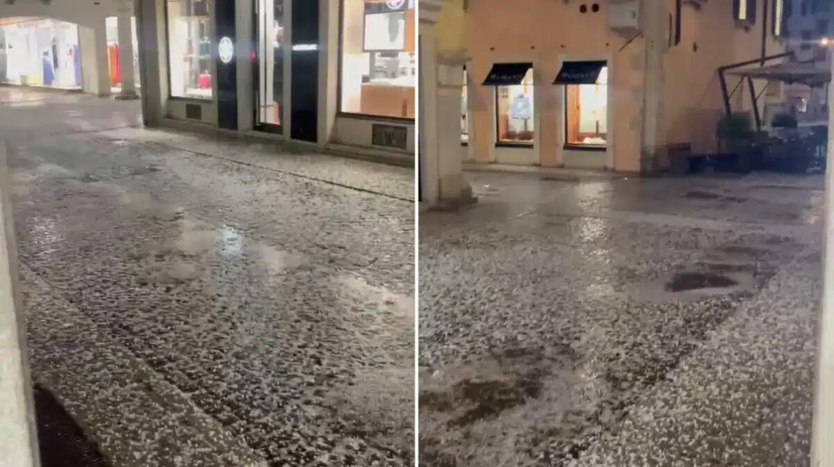 Grandinata imbianca le strade a Nord Est - 