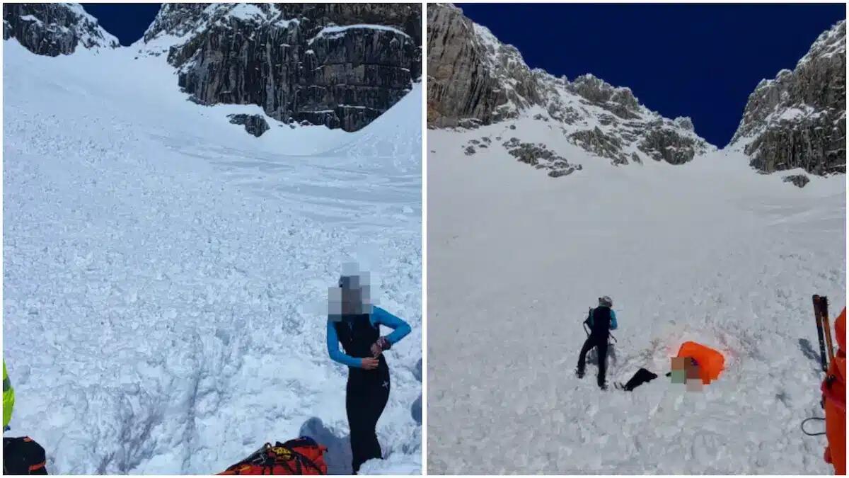Forni Avoltri, salvato lo sciatore 50enne travolto dalla neve. Le immagini della valanga sul Monte Cogliàns. - 