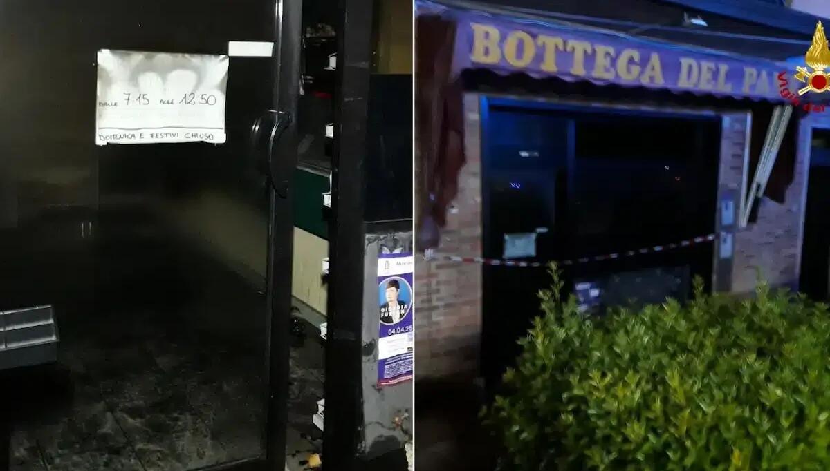 Panetteria in fiamme nella notte: calore e fumo distruggono il negozio - 