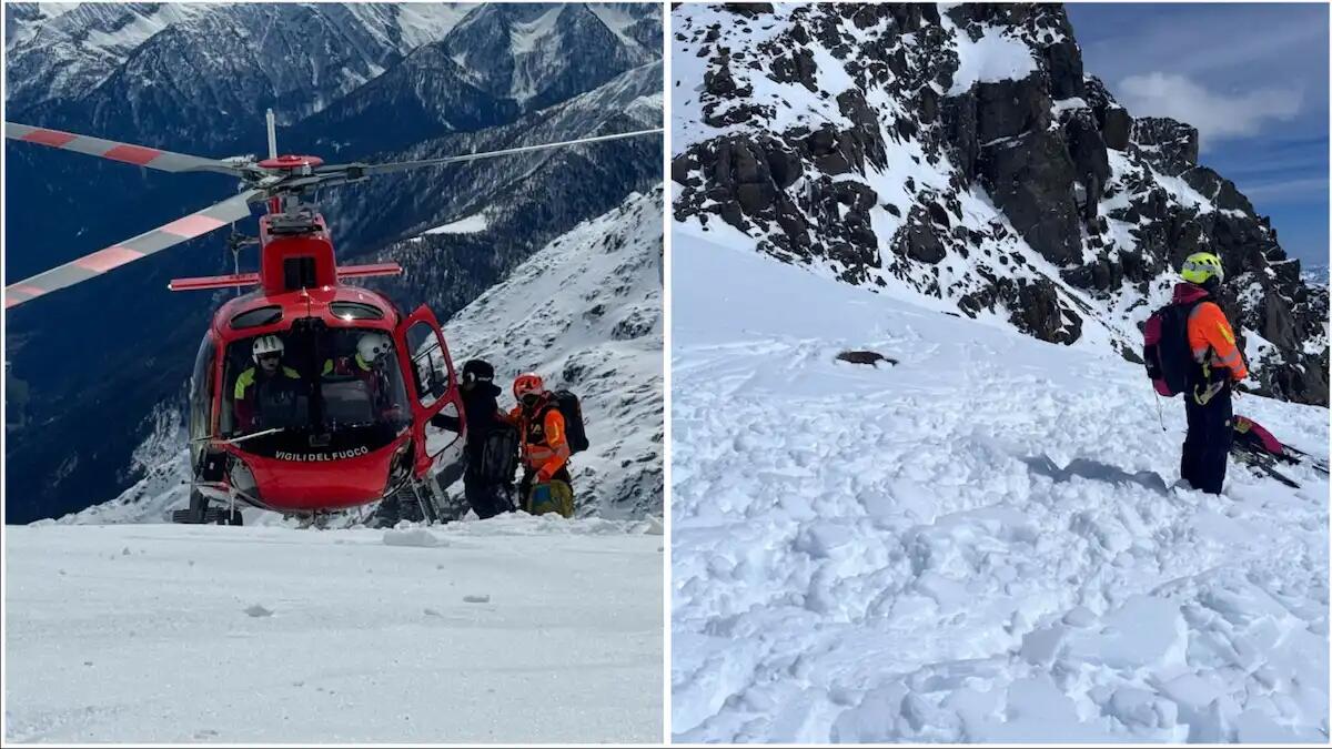Tre scialpinisti trascinati per centinaia di metri da una valanga: due feriti, una donna in gravi condizioni - 