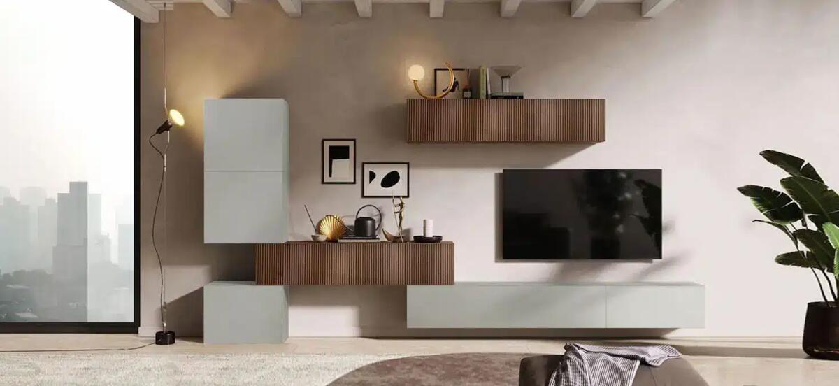 Parete attrezzata con anta a telaio: classico o moderno? Eterno dilemma - 